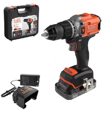 Akumulatorowa wiertarko-wkrtarka udarowa Black&Decker BLD683D1XK BRUSHLESS PowerConnect - 1 akumulator 18V/2.0Ah