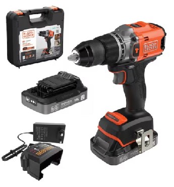 Akumulatorowa wiertarko-wkrtarka udarowa Black&Decker BLD683D2XK BRUSHLESS PowerConnect - 2 akumulatory 18V/2.0Ah