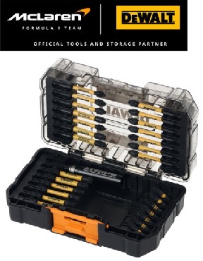 Zestaw bitw DeWalt ToughCase+ /TSTAK - bity udarowe FlexTORQ - 28 sztuk McLaren F1 TEAM