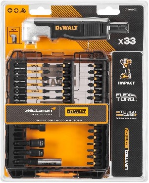 Zestaw bitw DeWalt ToughCase+ /TSTAK - bity udarowe FlexTORQ - 33 sztuki + uchwyt ktowy McLaren F1 TEAM