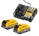 Zestaw startowy DeWalt 2 akumulatory PowerStack 18V/3.5Ah + �adowarka DCB1104 4A