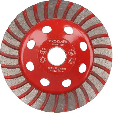 Diamentwa tarcza garnkowa Rawlplug �ciernica diamentowa do betonu Turbo 125x22.23 mm