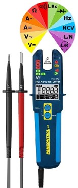 Cyfrowy multimetr c�gowy PANCONTROL Tester pr�du / napi�cia LED + LCD 200A AC/DC c�gi otwarte True RMS