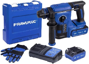 Akumulatorowa m�oto-wiertarka Rawlplug R-PRH18-24-XL2 BRUSHLESS - 2 akumulatory 18V/5.0Ah + walizka
