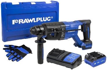 Akumulatorowa m�oto-wiertarka Rawlplug R-PRH18-26-XL2 BRUSHLESS - 2 akumulatory 18V/5.0Ah + walizka