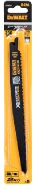 Zestaw brzeszczot�w DeWalt XR FlexVolt EXTREME RunTime BiM Drewno-Metal 230 mm 4.2-6.36 TPI - 5 sztuk