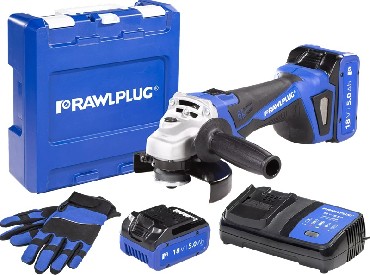 Akumulatorowa szlifierka k�towa Rawlplug R-PAG18-XL2 BRUSHLESS - 2 akumulatory 18V/5.0Ah + walizka