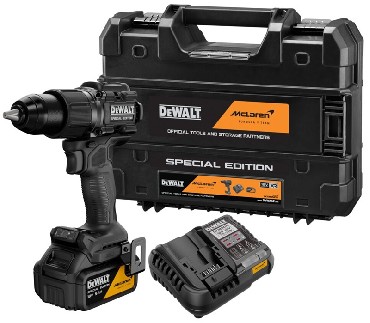 Akumulatorowa wiertarko-wkr�tarka udarowa DeWalt DCD86MP1T BRUSHLESS - 1 akumulator 18V/5.0Ah McLaren F1 TEAM