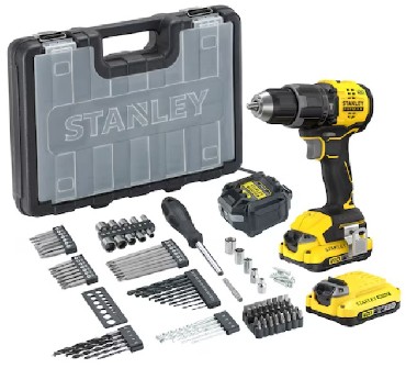 Akumulatorowa wiertarko-wkr�tarka udarowa Stanley FatMax V20 SFMCD716D2A BRUSHLESS - 2 akumulatory 18V/2.0Ah