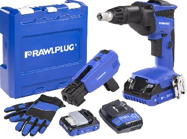 Wkr�tarka akumulatorowa Rawlplug R-PDS18-M2A - 2 akumulatory 18V/2.0Ah + podajnik do wkr�t�w i walizka