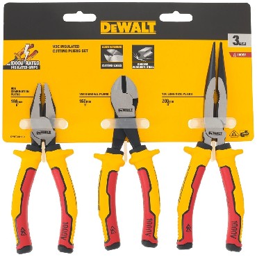 Zestaw szczypiec DeWalt 3 sztuki szczypiec izolowanych VDE
