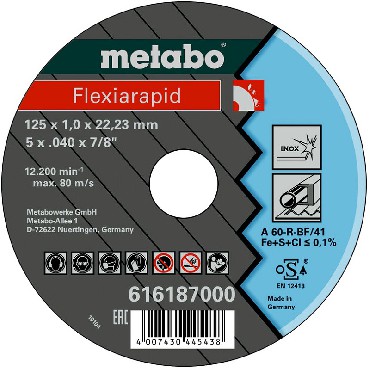 Tarcza tnca Metabo Flexiarapid A 60-R 125x1.0x22.2 INOX