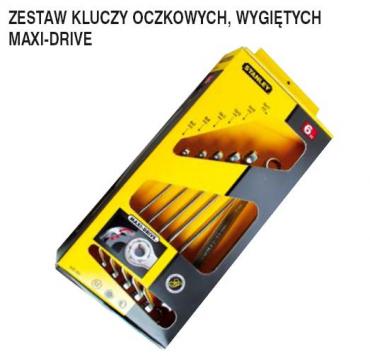 Zestaw kluczy oczkowych Stanley Maxi-Drive odgite - 8 sztuk