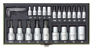 Zestaw nasadek Proxxon Zestaw kluczy gwiazdkowych Torx 1/4 1/2 cala klucze L 24 elementy
