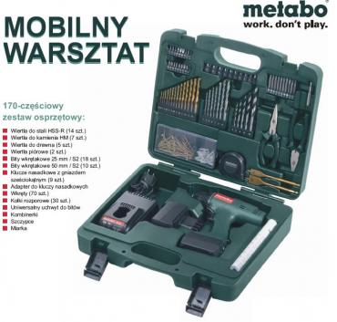 Akumulatorowa wiertarko-wkrtarka Metabo BZ 12 SP Mobilny Warsztat - walizka