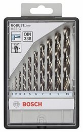 Zestaw wierteł do metalu Bosch HSS-G Robust 1-10 mm - 10 szt.