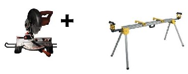 pilarka ukosowa XTS100 + stanowisko robocze DE 7023 DeWalt XTS100 + DE 7023