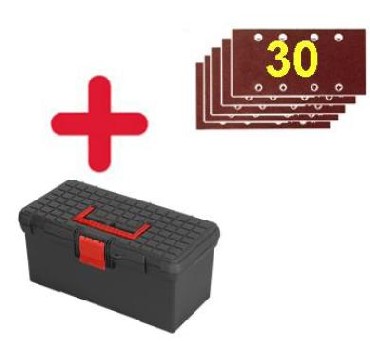 skrzynia narzędziowa + 30 papierów do szlifierek. Skil skrzynia + 30 papierów - oscylacyjne