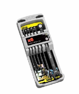 Zestaw kluczy paskooczkowych Stanley Black Chrome - 6 sztuk