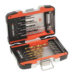 Narzędzie wielofunkcyjne Black&Decker Zestaw wierteł do drewna i metalu + bity