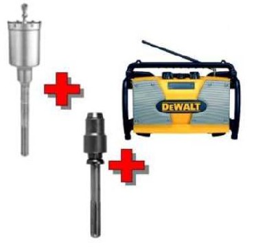 Radio + koronka + redukcja DeWalt Radio + koronka + redukcja z SDS-Max na SDS+