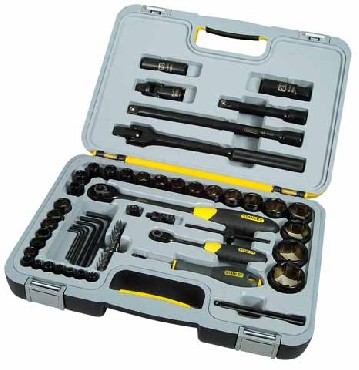 Zestaw nasadek Stanley Black Chrome 1-4 cala & 1-2 cala - 60 sztuk