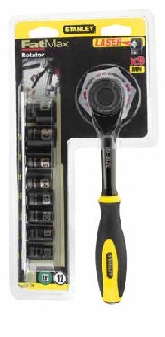 Zestaw nasadek Stanley Nasadki + grzechotka Black Chrome 3/8 cala - 9 sztuk