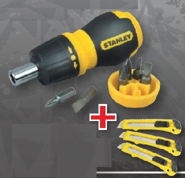 Zestaw gratisowy Stanley wkrętak Multibit + 3 nożyki