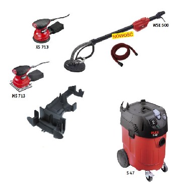 Szlifierka yrafa FLEX WSE 500 + XS 713 + MS 713 + S 47 + system organizacji narzdzi