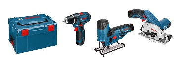 Wiertarko-wkretarka + wyrzynarka + pilarka Bosch GSR 10.8-2-LI + GST 10.8 V-LI + GKS 10.8 V-LI